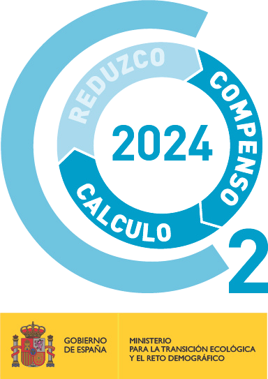 Sello Calculo, Reduzco, Compenso 2024 - Registro de huella de carbono del Ministerio para la Transicion Ecologica y el Reto Demografico